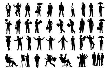Business People  silhouette, vector, illustration, silhouettes, outline, collection, black, pack, set, art, character, graphic, drawing, stickers, streetwear, t-shirts, logos, print-on-demand, print, 