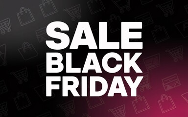 Black Friday, Black Friday sale banner with shopping icons. (2)