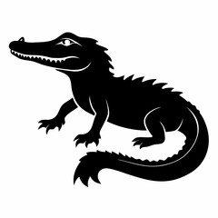 Alligator vector silhouette black design white background