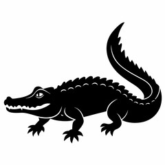 Alligator vector silhouette black design white background