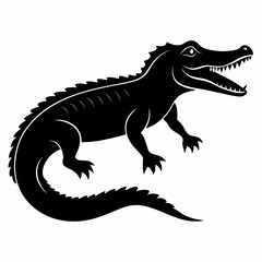 Alligator vector silhouette black design white background