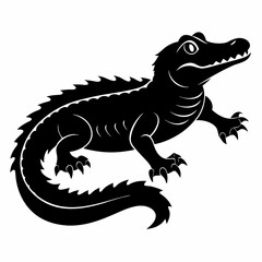 Alligator vector silhouette black design white background