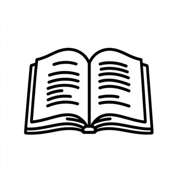 recommend clip art: Open book icon simple line art design