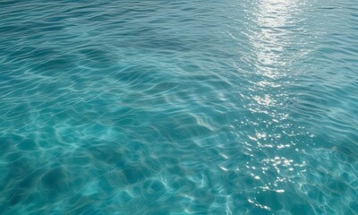 Obraz premium Gentle morning light dance on ripples of abstract turquoise blue water surface, turquoise, surface