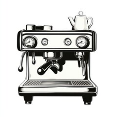Vintage Espresso Machine with Teapot