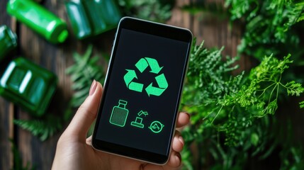 Recycling awareness event urban environment digital content nature-friendly lifestyle close-up view sustainable concept