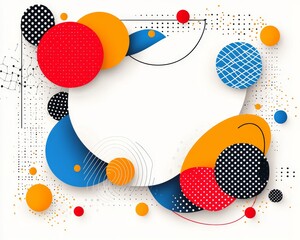 Obraz premium Abstract Modern Geometric Shapes Background Design with Colorful Circles and Patterns