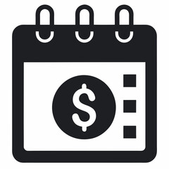 Dollar Calendar Icon Vector Illustration