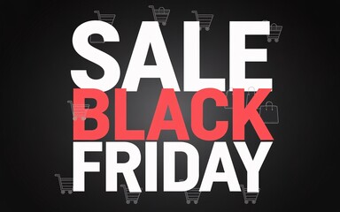 Black Friday, Black Friday sale announcement with shopping carts. (2)