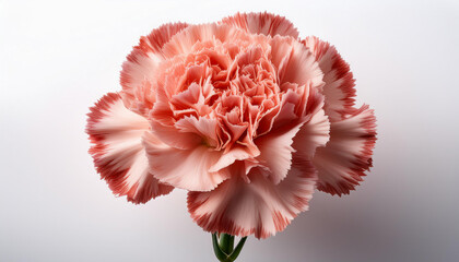 splendor carnation flower remoted on a white historical past