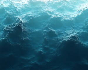 Turbulent ocean surface, deep blue waves.
