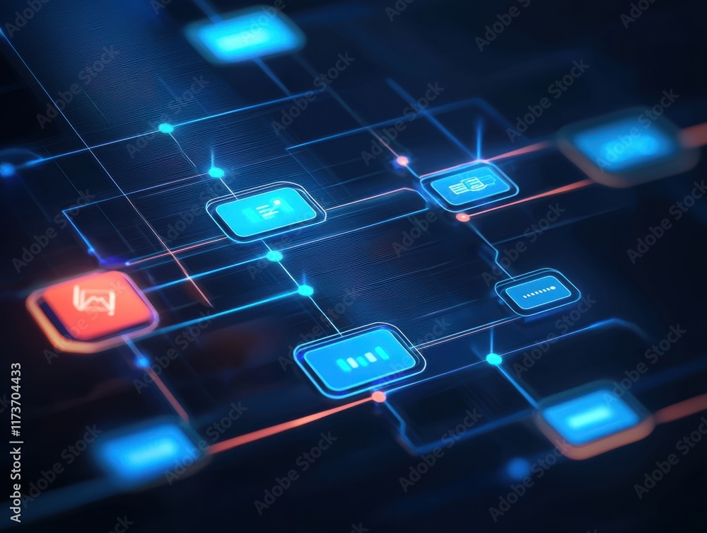 Poster digital connectivity tools abstract background infographic design virtual environment bird's eye vie