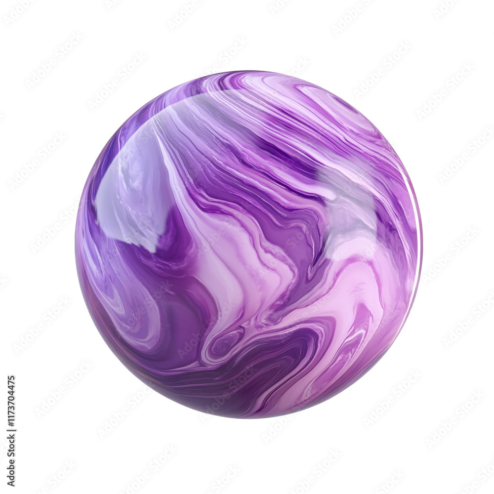 Poster purple and pink sphere with a glossy marble design, featuring flowing patterns and soft gradients. t