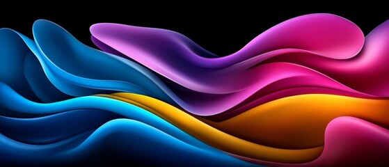 Fototapeta premium Abstract Vibrant Color Waves Swirling Fluid Design Dynamic Gradient Background