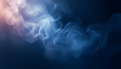 Ethereal Blue Smoke: Abstract Whimsical Art