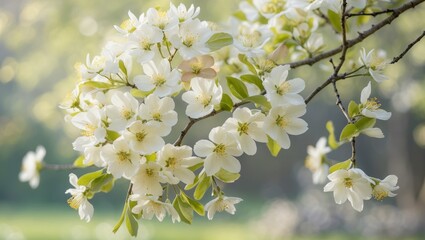 Vibrant cluster of linden blossoms celebrating the beauty of springtime tranquility in a serene garden setting