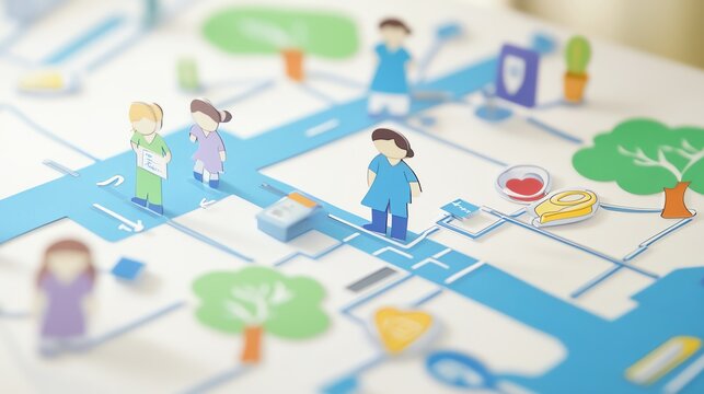 Visual flowchart covering Pediatrics to assist nursing students in clinical learning--ar 16:9