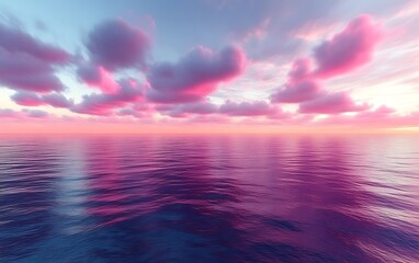 Pink sunset over calm ocean. (2)