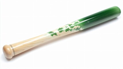 Fototapeta premium Unique Green Camo Baseball Bat Wooden Sport Equipment