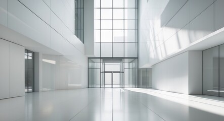 Obraz premium Modern Museum Entrance with Clean Facade