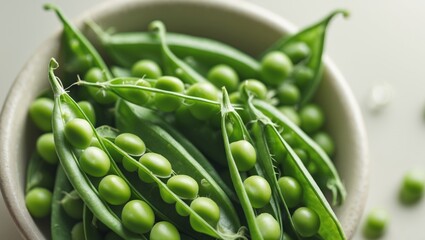 Fresh green peas close up with vibrant natural colors for healthy living and culinary inspiration