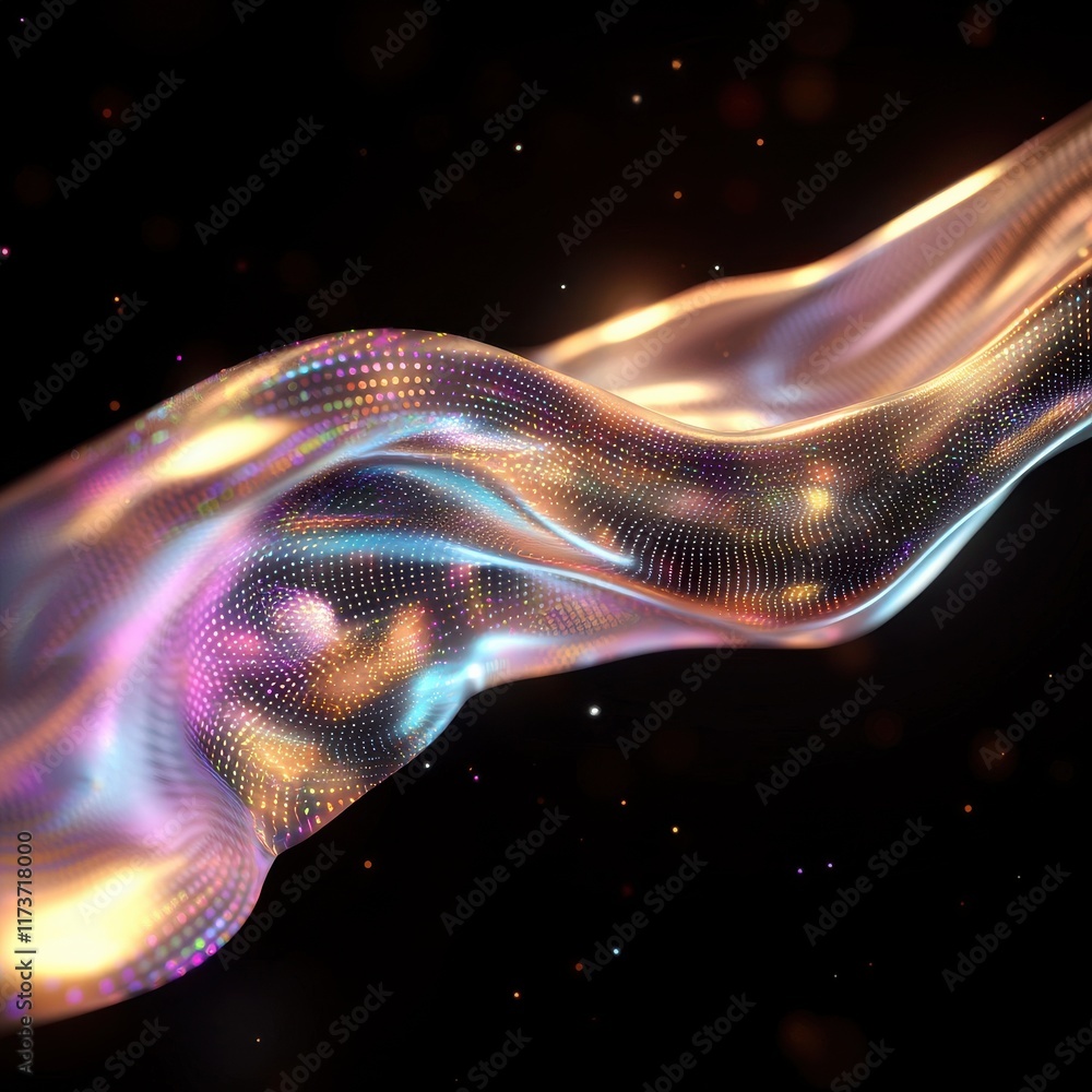 Poster dynamic digital abstract holographic background virtual space visual art sci-fi environment close-up