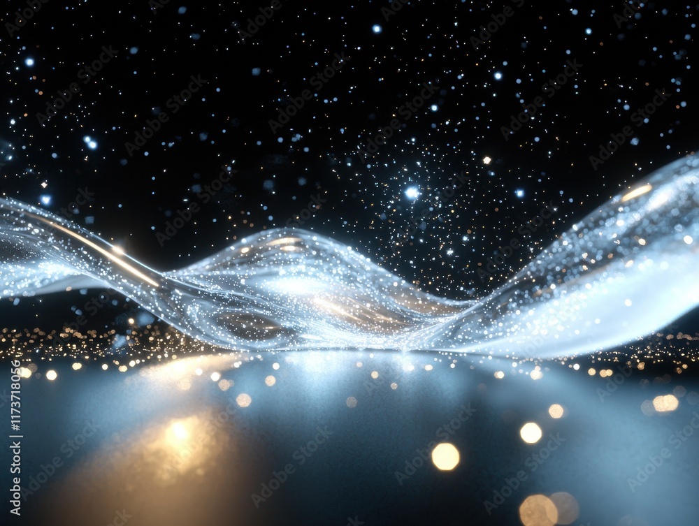Poster dynamic starlight wave showcase digital realm abstract background cosmic environment artistic viewpo