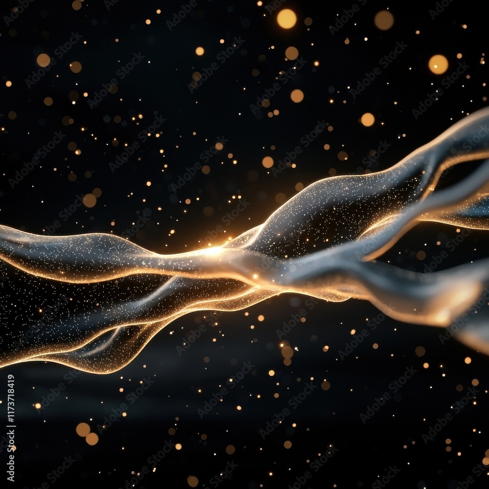 Poster dynamic digital abstract background featuring neural network visuals high-tech environment artistic 