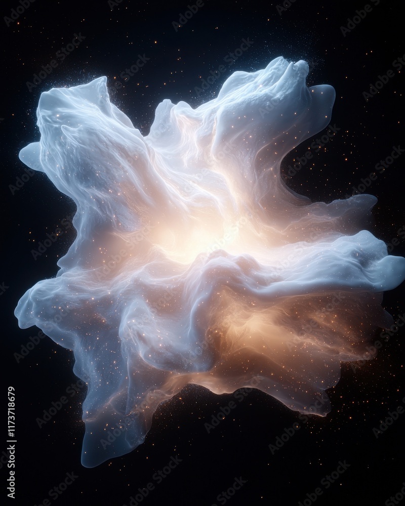 Poster dynamic digital abstract plasma field visuals cosmic environment 3d art deep space vibrant colors cr