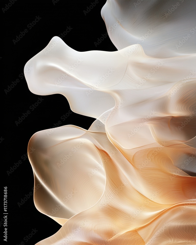 Poster dynamic flowing digital abstract background in artistic studio environment creative visual concept