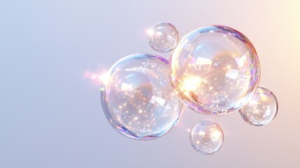 Naklejka premium Luminous digital abstract bubble composition contemporary studio graphic art soft background aesthetic view visual concept