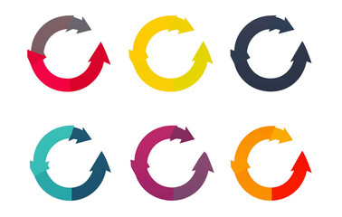 a colorful circular arrows in a circle isolated on a transparent background 