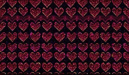 A vibrant pattern of hearts intertwined leaves, creating a dynamic and romantic design.