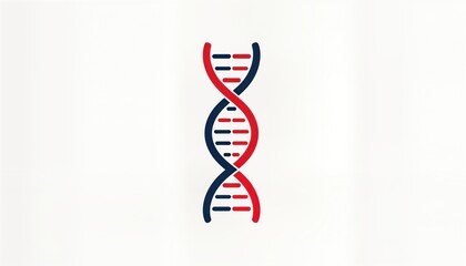 Minimalist DNA helix icon. Modern design for health, biotech. Represents genetic science, innovation. Suitable for research labs wellness products. Visualizes biological structures, biomedicine.