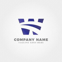 Bridge logo combined with initial letter W