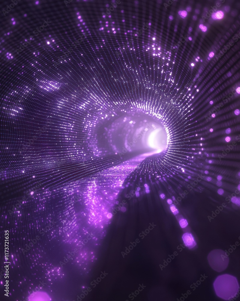 Aufkleber dynamic digital abstract technology mesh grid tunnel virtual space graphic art futuristic environmen