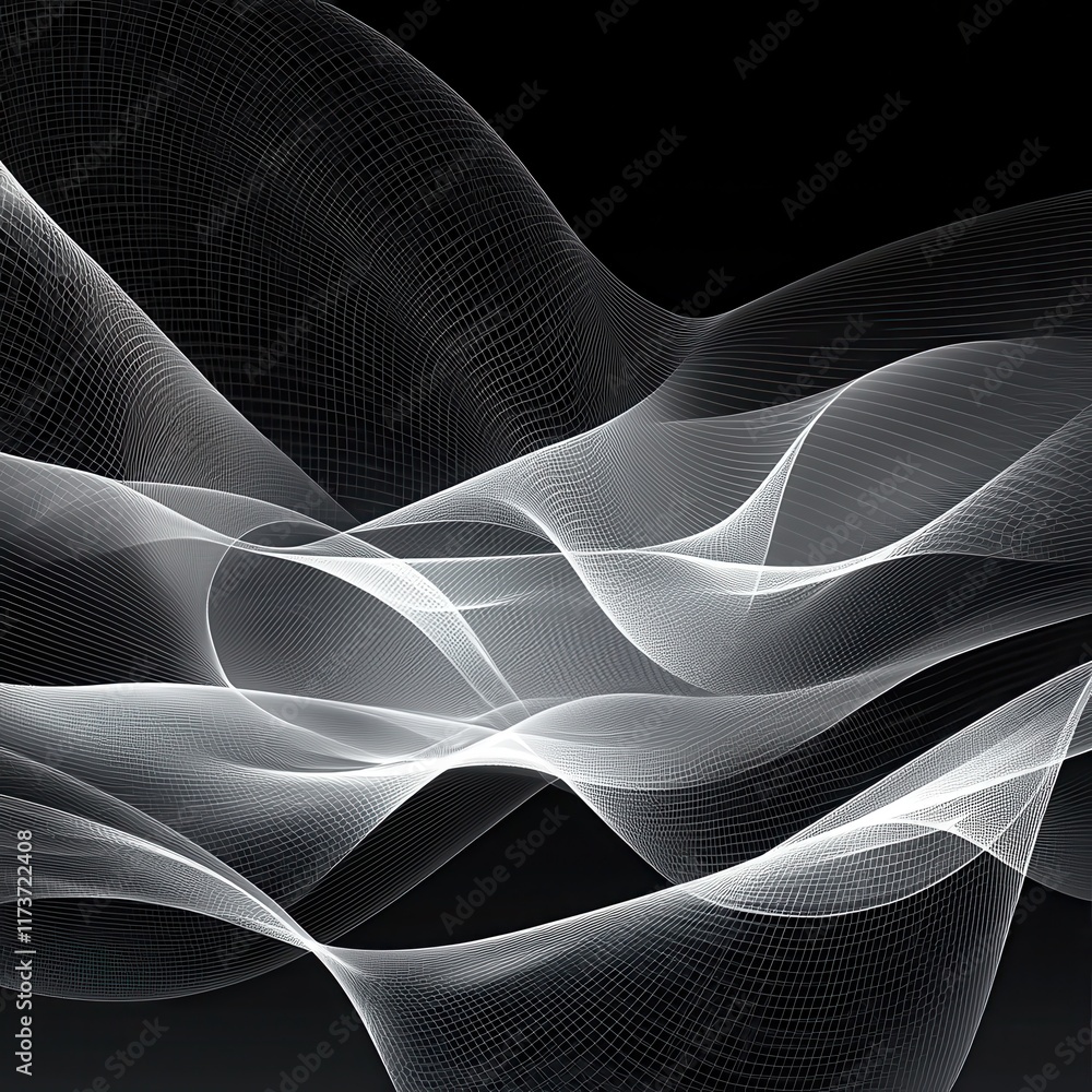 Poster dynamic abstract wave patterns digital art fractal design contemporary environment artistic viewpoin