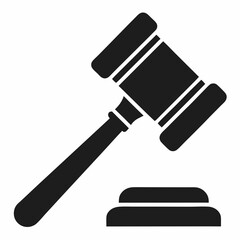 Silhouette of Auction Gavel Icon - Vector Design