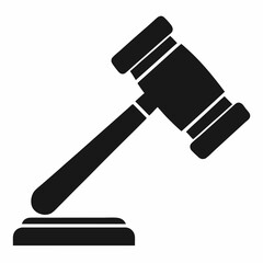 Silhouette of Auction Gavel Icon - Vector Design