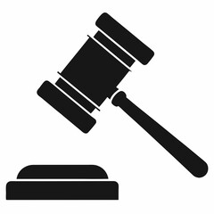 Silhouette of Auction Gavel Icon - Vector Design
