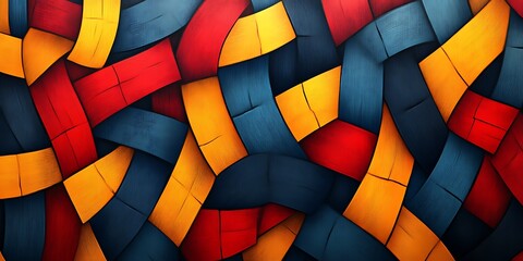 Fototapeta premium Abstract interwoven colorful shapes.