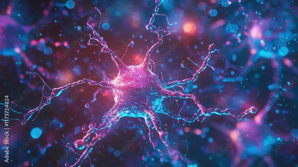 Aufkleber microscopic neuron cell structure: a vivid exploration of neural networks