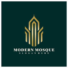 Mosque logo vector illustration. Modern Mosque logo design concept template