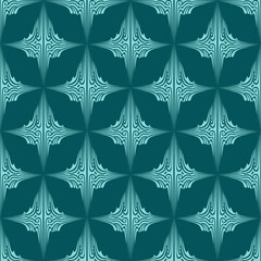 Seamless pattern of geometric shapes. Repeating an abstract background in light blue and sea green. For prints on fabrics, packaging and covers, and for interior decoration in an abstract vintage styl