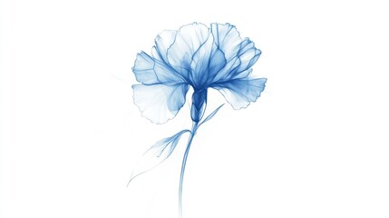 Delicate Blue Carnation Flower Artistic Render