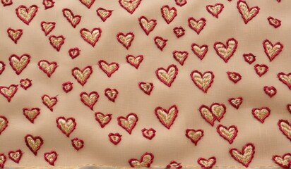 A vibrant pattern of hearts intertwined leaves, creating a dynamic and romantic design.