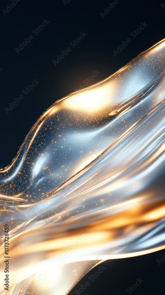 Poster dynamic flowing digital abstract background with transparent streams creative visuals studio setting