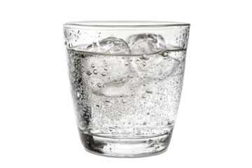 Refreshing beverage served in a glass with a slice of lime on a transparent background