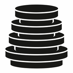 Stacked Coins Icon Silhouette Vector