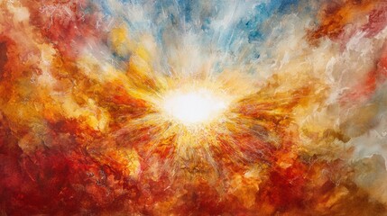 Radiant sunrise over fiery clouds nature artwork vivid sky abstract view inspiring beauty